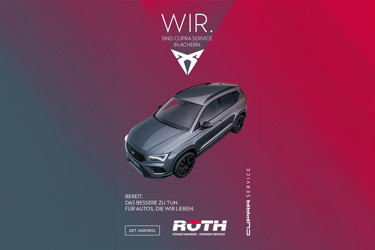 zu sehen ist ein Cupra auf einem Plakat